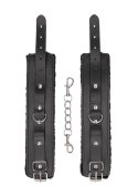 Plush Bonded Leather Hand Cuffs - With Adjustable Straps Plush Bonded Leather Hand Cuffs - With Adjustable Straps