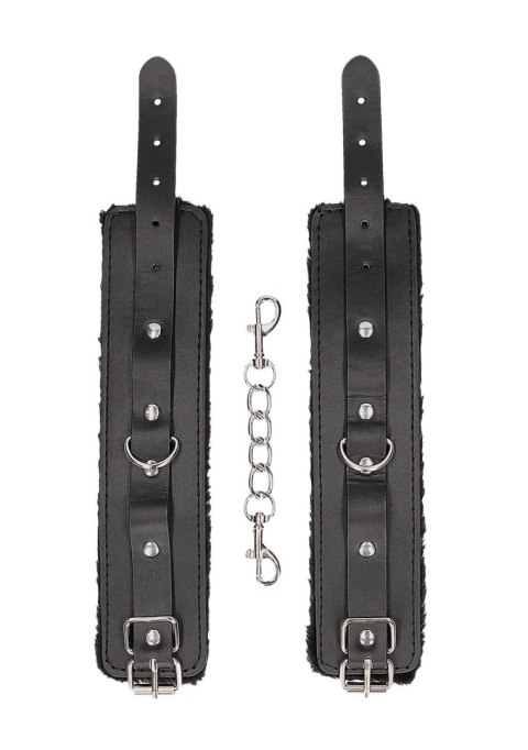 Plush Bonded Leather Hand Cuffs - With Adjustable Straps Plush Bonded Leather Hand Cuffs - With Adjustable Straps