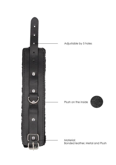Plush Bonded Leather Hand Cuffs - With Adjustable Straps Plush Bonded Leather Hand Cuffs - With Adjustable Straps