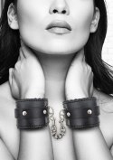 Plush Bonded Leather Hand Cuffs - With Adjustable Straps Plush Bonded Leather Hand Cuffs - With Adjustable Straps