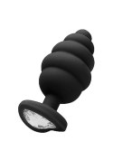 Regular Ribbed Diamond Heart Plug - Black Regular Ribbed Diamond Heart Plug - Black