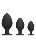 Swirled Butt Plug Set - Black Swirled Butt Plug Set - Black