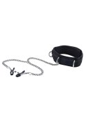 Velcro Collar With Nipple Clamps - With Adjustable Straps Velcro Collar With Nipple Clamps - With Adjustable Straps