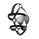 Blindfolded Head Harness with Solid Ball Gag - Black Blindfolded Head Harness with Solid Ball Gag - Black