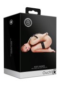 Body Harness with Thigh and Hand Cuffs - Black Body Harness with Thigh and Hand Cuffs - Black