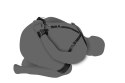 Body Harness with Thigh and Hand Cuffs - Black Body Harness with Thigh and Hand Cuffs - Black