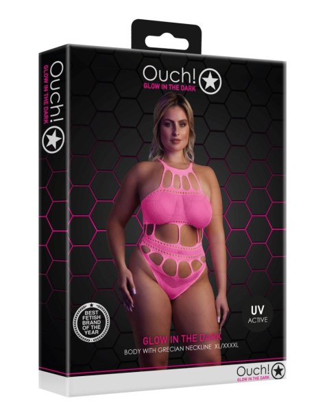 Body with Grecian Neckline - Neon Pink - XL/XXXXL Body with Grecian Neckline - Neon Pink - XL/XXXXL