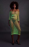 Long Sleeve Crop Top and Long Skirt - Green - XS/XL Long Sleeve Crop Top and Long Skirt - Green - XS/XL
