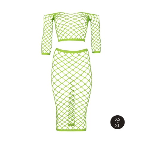 Long Sleeve Crop Top and Long Skirt - Green - XS/XL Long Sleeve Crop Top and Long Skirt - Green - XS/XL