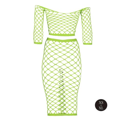 Long Sleeve Crop Top and Long Skirt - Green - XS/XL Long Sleeve Crop Top and Long Skirt - Green - XS/XL