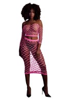 Long Sleeve Crop Top and Long Skirt - Pink - XS/XL Long Sleeve Crop Top and Long Skirt - Pink - XS/XL