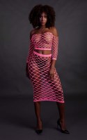 Long Sleeve Crop Top and Long Skirt - Pink - XS/XL Long Sleeve Crop Top and Long Skirt - Pink - XS/XL