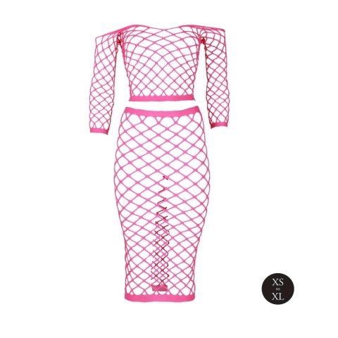 Long Sleeve Crop Top and Long Skirt - Pink - XS/XL Long Sleeve Crop Top and Long Skirt - Pink - XS/XL