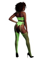 Two Piece with Crop Top and Stockings - Green - XS/XL Two Piece with Crop Top and Stockings - Green - XS/XL