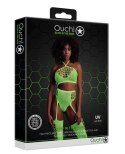 Two Piece with Crop Top and Stockings - Green - XS/XL Two Piece with Crop Top and Stockings - Green - XS/XL