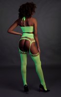 Two Piece with Crop Top and Stockings - Green - XS/XL Two Piece with Crop Top and Stockings - Green - XS/XL