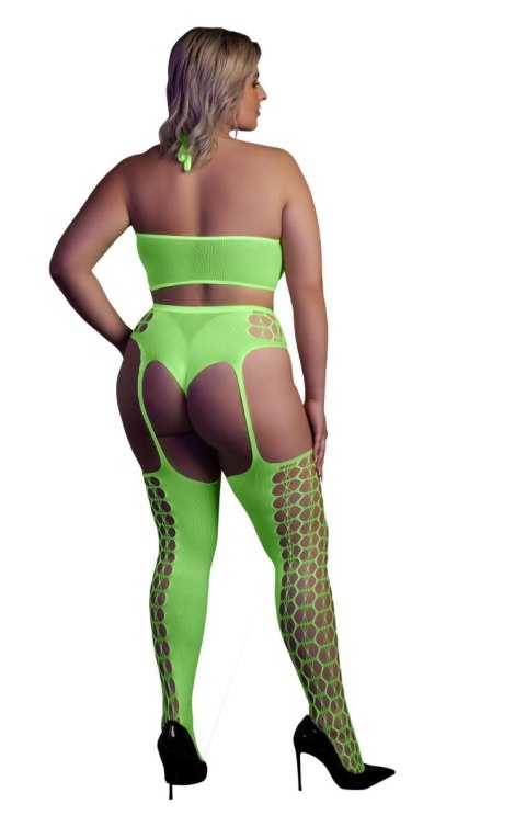 Two Piece with Crop Top and Stockings XL/XXXXL Two Piece with Crop Top and Stockings XL/XXXXL