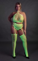 Two Piece with Crop Top and Stockings XL/XXXXL Two Piece with Crop Top and Stockings XL/XXXXL