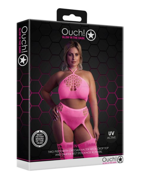 Two Piece with Crop Top and Stockings XL/XXXXL Two Piece with Crop Top and Stockings XL/XXXXL