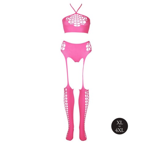 Two Piece with Crop Top and Stockings XL/XXXXL Two Piece with Crop Top and Stockings XL/XXXXL
