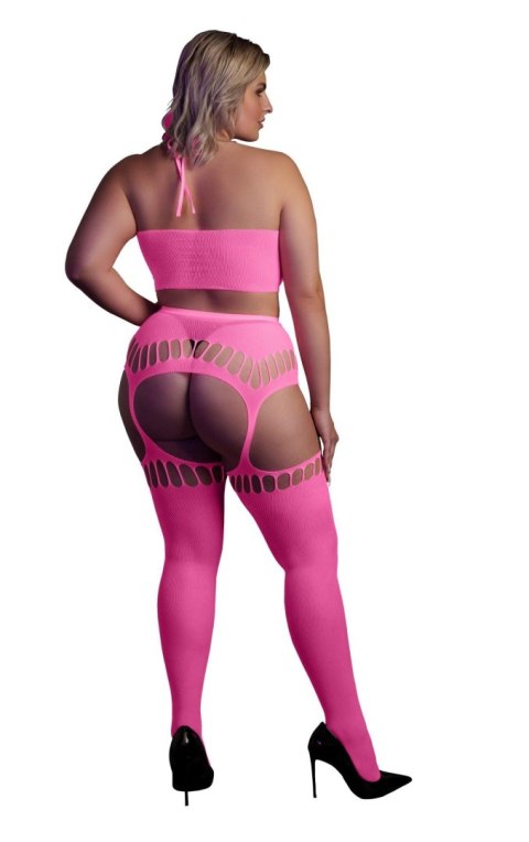 Two Piece with Crop Top and Stockings XL/XXXXL Two Piece with Crop Top and Stockings XL/XXXXL
