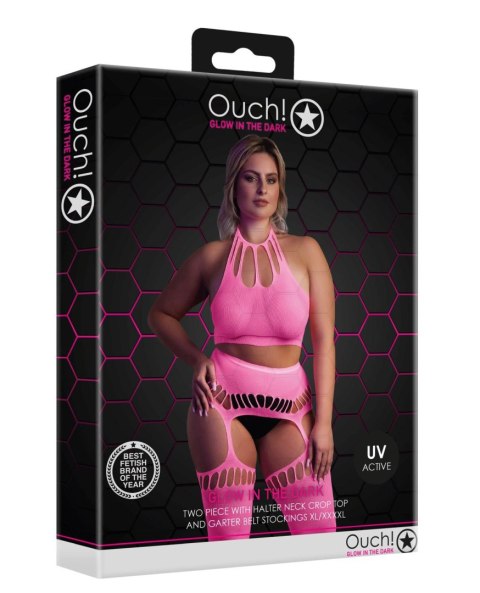 Two Piece with Crop Top and Stockings XL/XXXXL Two Piece with Crop Top and Stockings XL/XXXXL