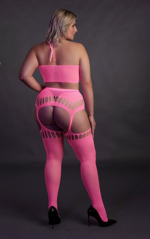Two Piece with Crop Top and Stockings XL/XXXXL Two Piece with Crop Top and Stockings XL/XXXXL