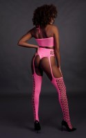 Two Piece with Crop Top and Stockings - Pink - XS/XL Two Piece with Crop Top and Stockings - Pink - XS/XL