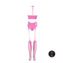 Two Piece with Crop Top and Stockings - Pink - XS/XL Two Piece with Crop Top and Stockings - Pink - XS/XL