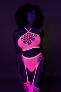 Two Piece with Crop Top and Stockings - Pink - XS/XL Two Piece with Crop Top and Stockings - Pink - XS/XL