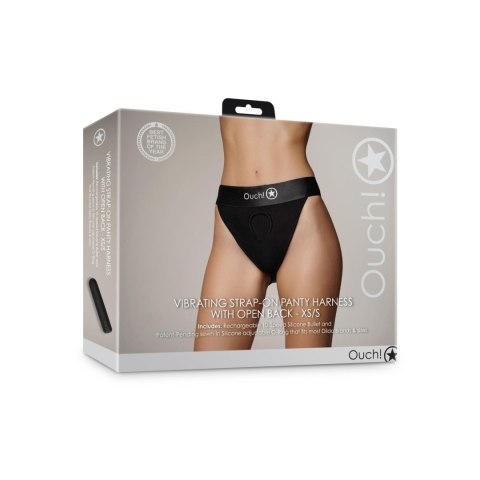 Vibrating Strap-on Panty Harness with Open Back - XS/S Vibrating Strap-on Panty Harness with Open Back - XS/S