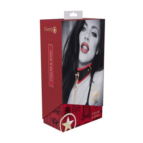 Milan Collection - Collar with Leash - Black/Red Milan Collection - Collar with Leash - Black/Red