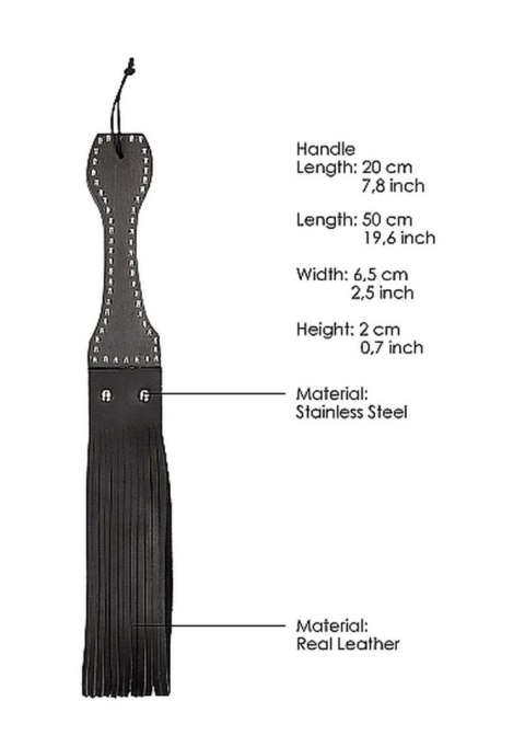 Wooden Handle Belt Whip Flogger Leather - Black Wooden Handle Belt Whip Flogger Leather - Black