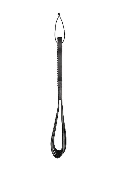 Wooden Handle Belt Whip Flogger Leather - Black Wooden Handle Belt Whip Flogger Leather - Black