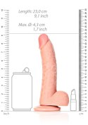 Curved Realistic Dildo Balls Suction Cup - 8""""/ 20,5 cm Curved Realistic Dildo Balls Suction Cup - 8""""/ 20,5 cm