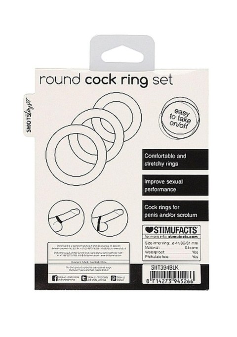 Round Cock Ring Set - Black Round Cock Ring Set - Black