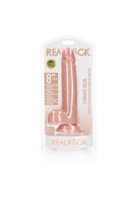Straight Realistic Dildo Balls Suction Cup - 8""""/ 20,5 cm Straight Realistic Dildo Balls Suction Cup - 8""""/ 20,5 cm