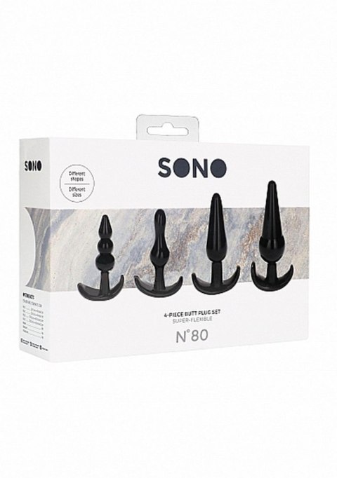 NO. 80 - 4-Piece Butt Plug Set - Black NO. 80 - 4-Piece Butt Plug Set - Black