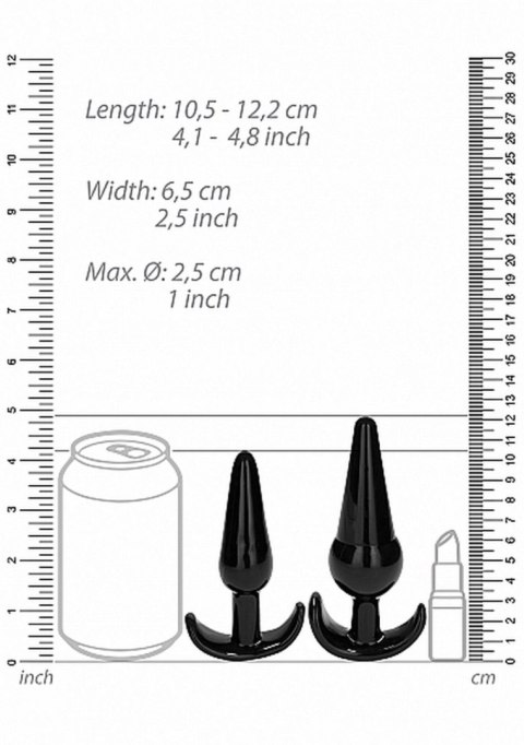 NO. 80 - 4-Piece Butt Plug Set - Black NO. 80 - 4-Piece Butt Plug Set - Black