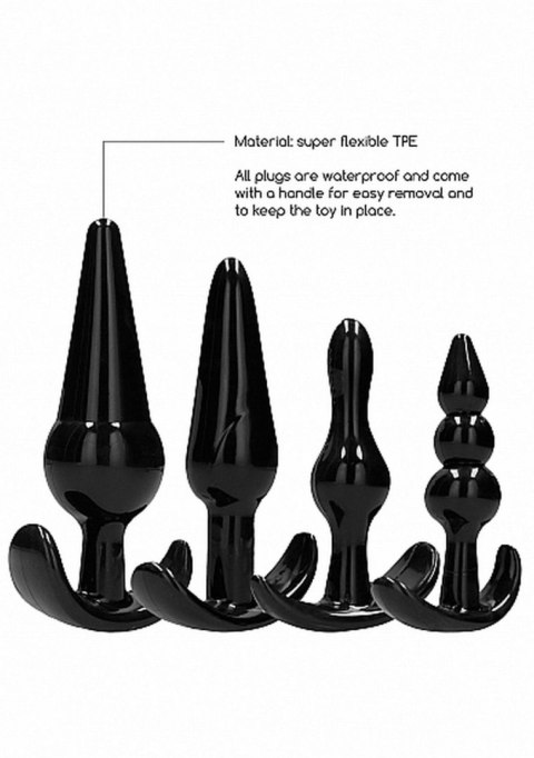 NO. 80 - 4-Piece Butt Plug Set - Black NO. 80 - 4-Piece Butt Plug Set - Black