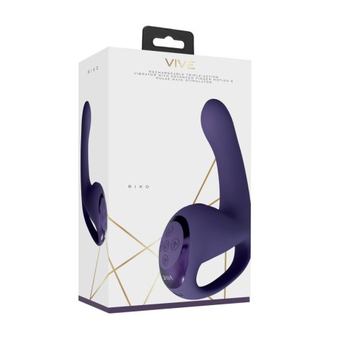 Riko - Rechargeable Triple Action Vibrator with Advanced Finger Motion & Pulse Wave Stimulator - Purple Riko - Rechargeable Triple Action Vibrator with Advanced Finger Motion & Pulse Wave Stimulator - Purple