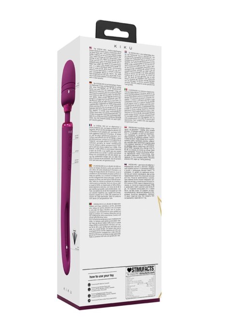 VIVE - Kiku - Rechargeable Double Ended Wand with Innovative G-Spot Flapping Stimulator - Pink VIVE - Kiku - Rechargeable Double Ended Wand with Innovative G-Spot Flapping Stimulator - Pink