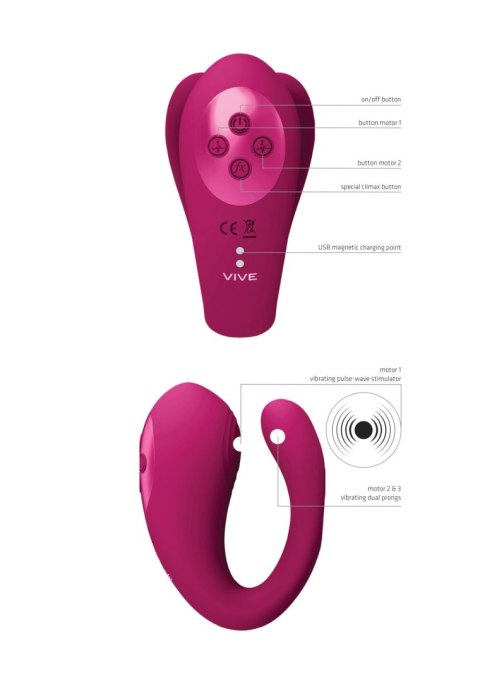 Yoko - Triple Action Vibrator Dual Prongs with Clitoral Pulse Wave Yoko - Triple Action Vibrator Dual Prongs with Clitoral Pulse Wave