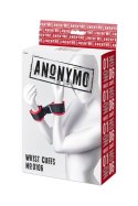 Anonymo handcuffs, velour, red, 24 cm Anonymo handcuffs, velour, red, 24 cm