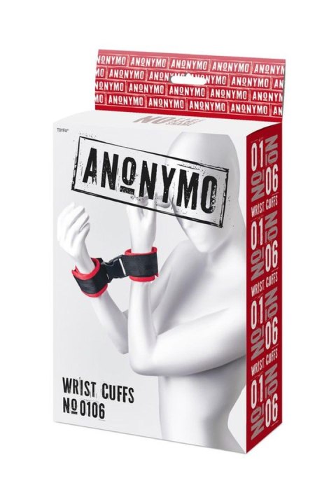 Anonymo handcuffs, velour, red, 24 cm Anonymo handcuffs, velour, red, 24 cm