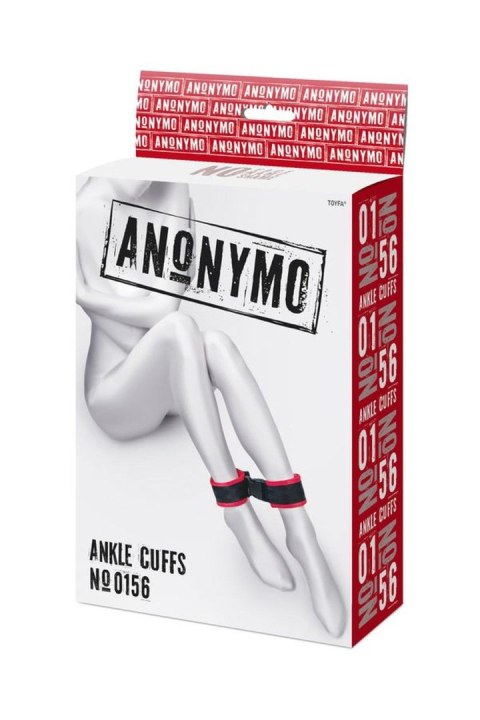 Anonymo handcuffs, velour, red, 29 cm Anonymo handcuffs, velour, red, 29 cm