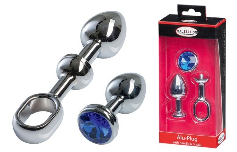 MALESATION Alu-Plug with handle & crystal small, chrome MALESATION Alu-Plug with handle & crystal small, chrome