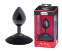 MALESATION Alu-Plug with suction cup medium, black MALESATION Alu-Plug with suction cup medium, black