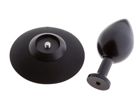 MALESATION Alu-Plug with suction cup medium, black MALESATION Alu-Plug with suction cup medium, black