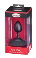 MALESATION Alu-Plug with suction cup medium, black MALESATION Alu-Plug with suction cup medium, black
